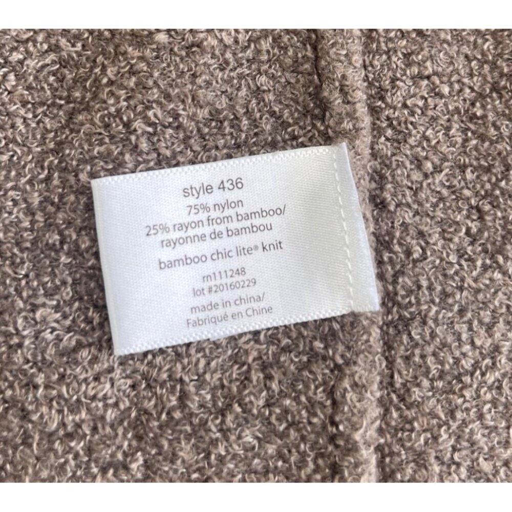 Barefoot Dreams Bamboo Chic Lite Knit Open Front Cardigan L/XL Brown Draped - Picture 5 of 8